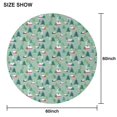 thumbnail image 6 of Light Green Christmas Village Pattern Round Tablecloth 60"x60",Wrinkle Wipeable Table Cloth for Kitchen Dining Room Picnic Patio Party, 6 of 6