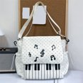 thumbnail image 5 of Music Themed School Backpack, School Backpack Set with Shoulder Bag, Water Resistant Daypack for College Outdoor, White, 5 of 10