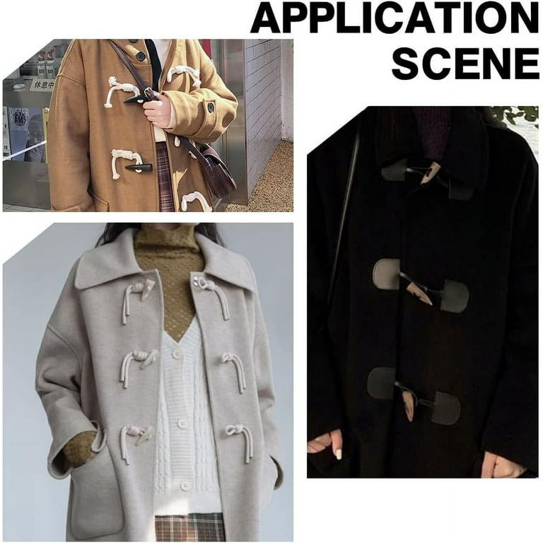 36 Pcs 6 Colors Resin Toggle Buttons 1.9x0.7x0.5 inch Ox Horn