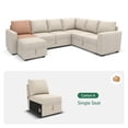thumbnail image 4 of HONBAY Single Seat with Storage for Modular Sectional Sleeper Sofa, Linen Beige, 4 of 7