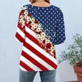 thumbnail image 7 of JOANKDMI Women's American Flag Shirts 3/4 Sleeve 4th of July Independence Day Crew Neck Tops Patriotic Holiday Festival Fashion T Shirts, 7 of 7