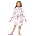 thumbnail image 6 of FORMRS Niños Bathrobe Unisex Hooded Robe Soft Plush Pajamas Sleepwear, Size 2-3T, Purple Polka Dots, 6 of 7