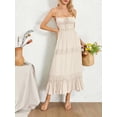 thumbnail image 3 of Douhoow Women Flowy Cami Dress Sleeveless Beach Dress Ruffle Spaghetti Strap Backless Long Dresses, 3 of 8