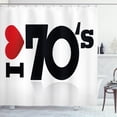thumbnail image 1 of Ambesonne 70s Party Shower Curtain, Seventies Love Romance, 69"Wx84"L, Red Black White, 1 of 3