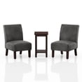 thumbnail image 2 of Mayetta Solid Wood 3-Piece Accent Table and Chairs Set, Light Gray, 2 of 5