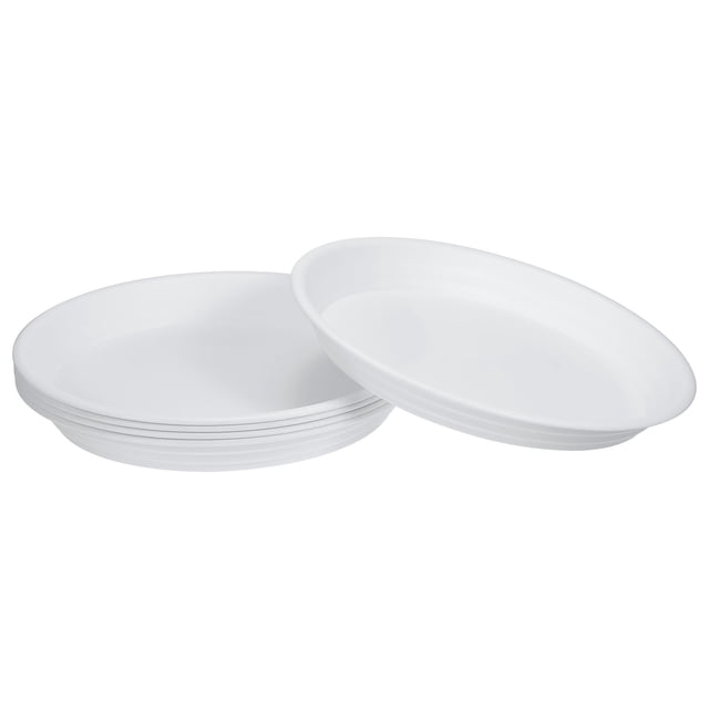 Unique Bargains Plant Saucers 13 Inch, 6 Pack Round Plastic Flower Pot Plant Tray, White