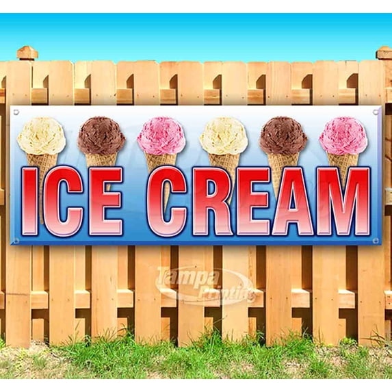 Ice Cream 13 oz Vinyl Banner With Metal Grommets