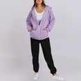 thumbnail image 2 of UAMVSH Hoodie Sweatsuits Sets for Women Basic Long Sleeve Hooded Jackets with Pockets Soft Sweatpants Tracksuits Full Zip up 2 Piece Outfits(Small,Purple), 2 of 7