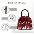 thumbnail image 4 of Yiaed Christmas Tree Buffalo Plaid Print Lunch Bag Adult Insulated Lunch Box, Leakproof Cooler Food Lunch Containers Reusable High Capacity Lunch Tote Bags-One Size, 4 of 6