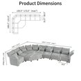 thumbnail image 2 of LLappuil Modular Sectional Sofa, Oversized 8 Seat Modular Sectional Sofa with Storage, 25.6" Deep Seat Chenille Sofa Couch for Living Room Gray, 2 of 8