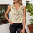 thumbnail image 2 of XAOFW Women's Tank Tops Carnival Sparkly Sequins Sleeveless V Neck Elegant Vest Daily Wear Stylish Cozy Tops, 2 of 6