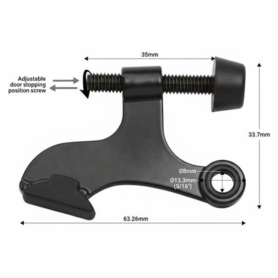 10-Pack Rok Hardware Heavy Duty Hinge Pin Door Stop Black