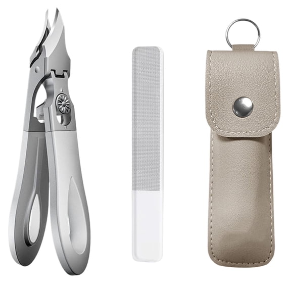 Proof Stainless Steel Nail Clipper with 180 Wide Angle Bevelled and Extended Handle for Thick Nails