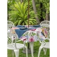 thumbnail image 3 of Outdoor Tablecloths with Umbrella Hole & Zipper, Spring Gnomes Round Tablecloths 60 Inch, Botanical Flowers Leaf Pink Buffalo Check Waterproof Table Cloth, Patio/Pool/Picnic Table Covers, 3 of 8