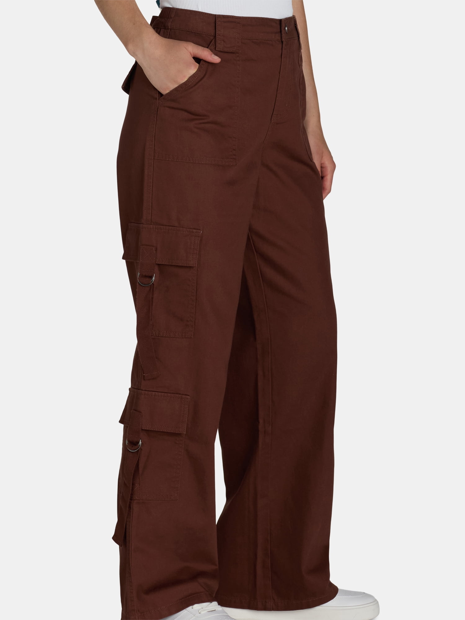 No Boundaries Twill Cargo Pants, 31.75” Inseam, Women’s