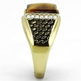thumbnail image 4 of Luxe Jewelry Designs Gold Ion Plated Stainless Steel Men's Ring with Synthetic Topaz Tiger Eye -, 4 of 4