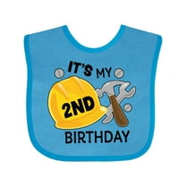 Inktastic Its My 2nd Birthday with Construction Tools Boys Baby Bib