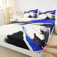thumbnail image 3 of Manfei Chic Watercolor Full Size Sheets for Teen, Chinese Ink Bed Sheets, Black Blue Splash Sheet Sets, Microfiber Bedroom Decor, 4 Pieces, 3 of 7