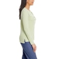 thumbnail image 3 of GH Bass Women's Textured Henley Top, Green, Large, 3 of 4