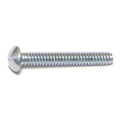 

#6-32 x 1 Zinc Plated Steel Coarse Thread Slotted Round Head Machine Screws