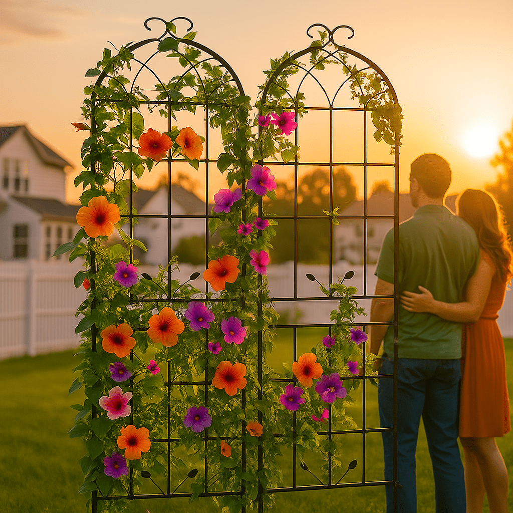 Garden Trellis, 2 Pack Metal Trellis for Climbing Plants, Indoor/Outdoor Plant Trellis for Potted Plants, House Plants, Climbing Vines, Flowers and Vegetables