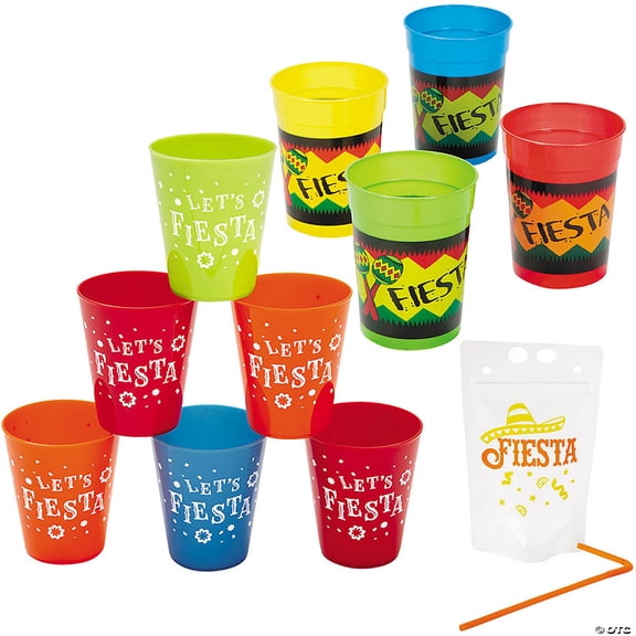 136 Pieces Let’s Fiesta Drinkware Kit for 36 Guests