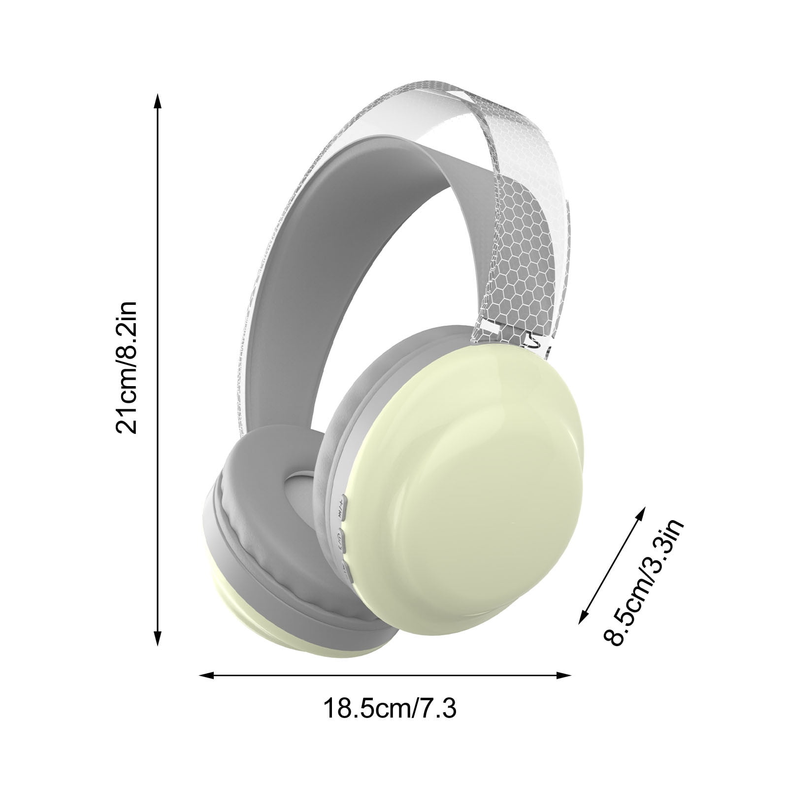 Wireless Headset with Mic for Work, Bluetooth Headset with AI Noise Cancelling Microphone, 65Hrs Working Time Wireless Headset with Microphone for Work from Home/PC/CallCenter/Computer/Laptop - Beige
