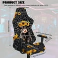 thumbnail image 5 of SCRAWLGOD Highland Cow Sunflower Leopard Print Gray Pattern Gaming Chair Cover with Armrest Cover, Universal Chair Seat Slipcover for Roating Chairs Reclining Computer Chair Protectors Set of 4, 5 of 7