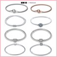 thumbnail image 2 of Gran oferta de pulsera de cuentas con cadena de serpiente y circonita en forma de corazón para mujer, abalorio de plata 925 compatible con cuentas Pandora originales, joyería DIY, Buen regalo, 2 of 5