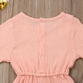 thumbnail image 5 of Qiylii Infant Baby Solid Color Romper Short Sleeve Elastic Waist Loose Jumpsuit, 5 of 7