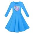 thumbnail image 3 of Girls Dress Cotton Blue Unicorn Sequin Long Sleeve Casual 7 Years, 3 of 7