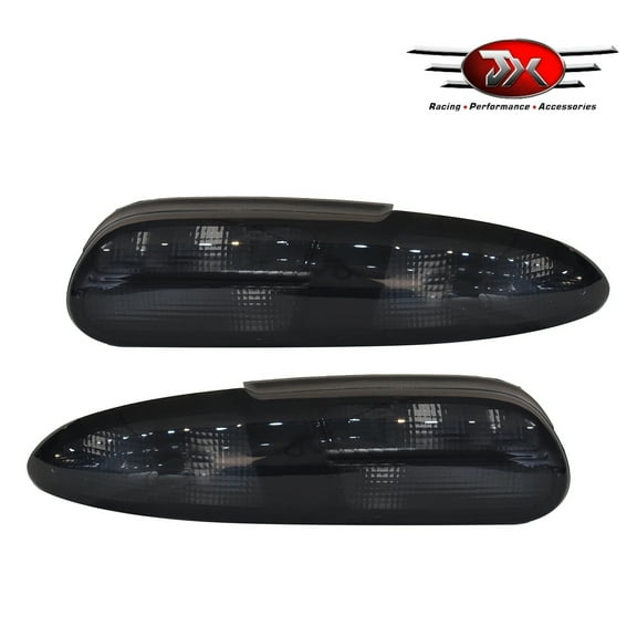 JX RACING Rear Tail Lights Lamps Pair Four Bulb Holes Set Compatible with Chevy Camaro Z28 SS 1993-2002 Halogen Tail Light Full Smoke