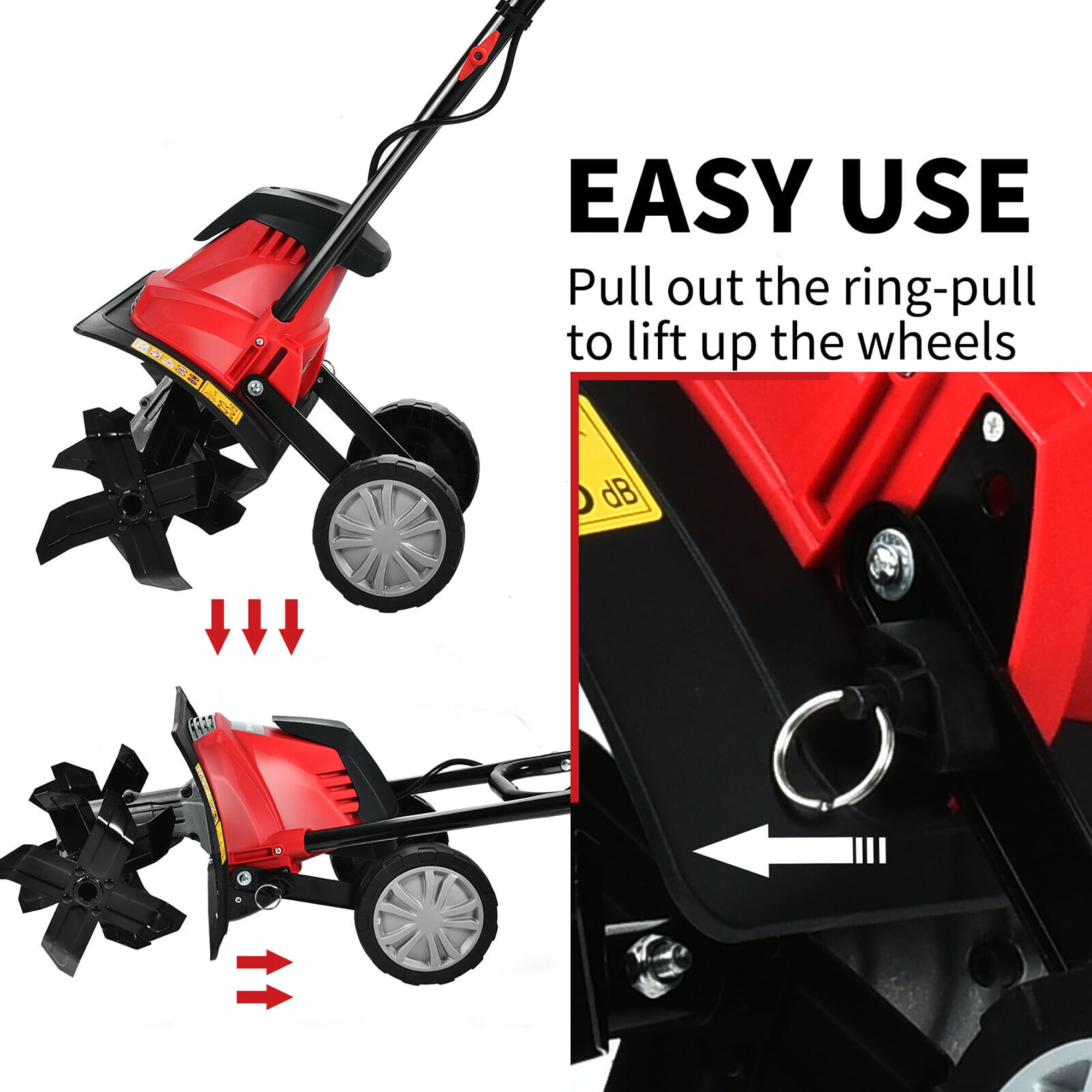 Costway 17-Inch 13.5 Amp Corded Electric Tiller and Cultivator 9'' Tilling Depth Red