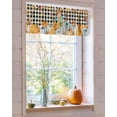 thumbnail image 3 of Scarecrows Harvest Pumpkin Fall Valances for Windows, Thanksgiving Kitchen Valance Curtains - Soft Small Window Treatment for Living Room, Bathroom, Bird Autumn Maple Leaves Plaid 42x12inch, 1 Panel, 3 of 8