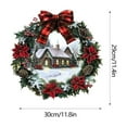 thumbnail image 3 of Christmas Decoration Wreaths for Front Door,Outdoor Christmas Wreaths for Windows,Wreaths for Xmas Outside,Christmas Garland Snow House Living Room Glass Window Holiday Scene Decorative Wall Stickers, 3 of 6