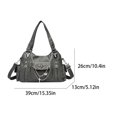 thumbnail image 2 of HUISZJ PU Leather Shoulder Bag, Large Capacity Crossbody Bag with Adjustable Strap, Y2k Messenger Bag for Women Work Shopping Travel (Gray), 2 of 6