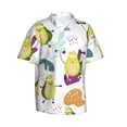thumbnail image 2 of Bixox Men's Hawaiian Shirts Men's Orange Green Avocado Print Short-Sleeve Shirt-Small, 2 of 8