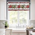 thumbnail image 2 of Christmas Poinsettia Kitchen Valances for Windows 54x18 Inch Kitchen Curtains Valances Rod Pocket Winter Xmas Buffalo Red Black Plaid Bathroom Window Valances for Window Treatment Decor, 2 of 6