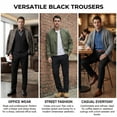thumbnail image 4 of MEILIHUA Men's Winter Stretch Dress Pants - Thick 4-Way Elastic Formal Trousers with Back Embroidery, 4 of 9