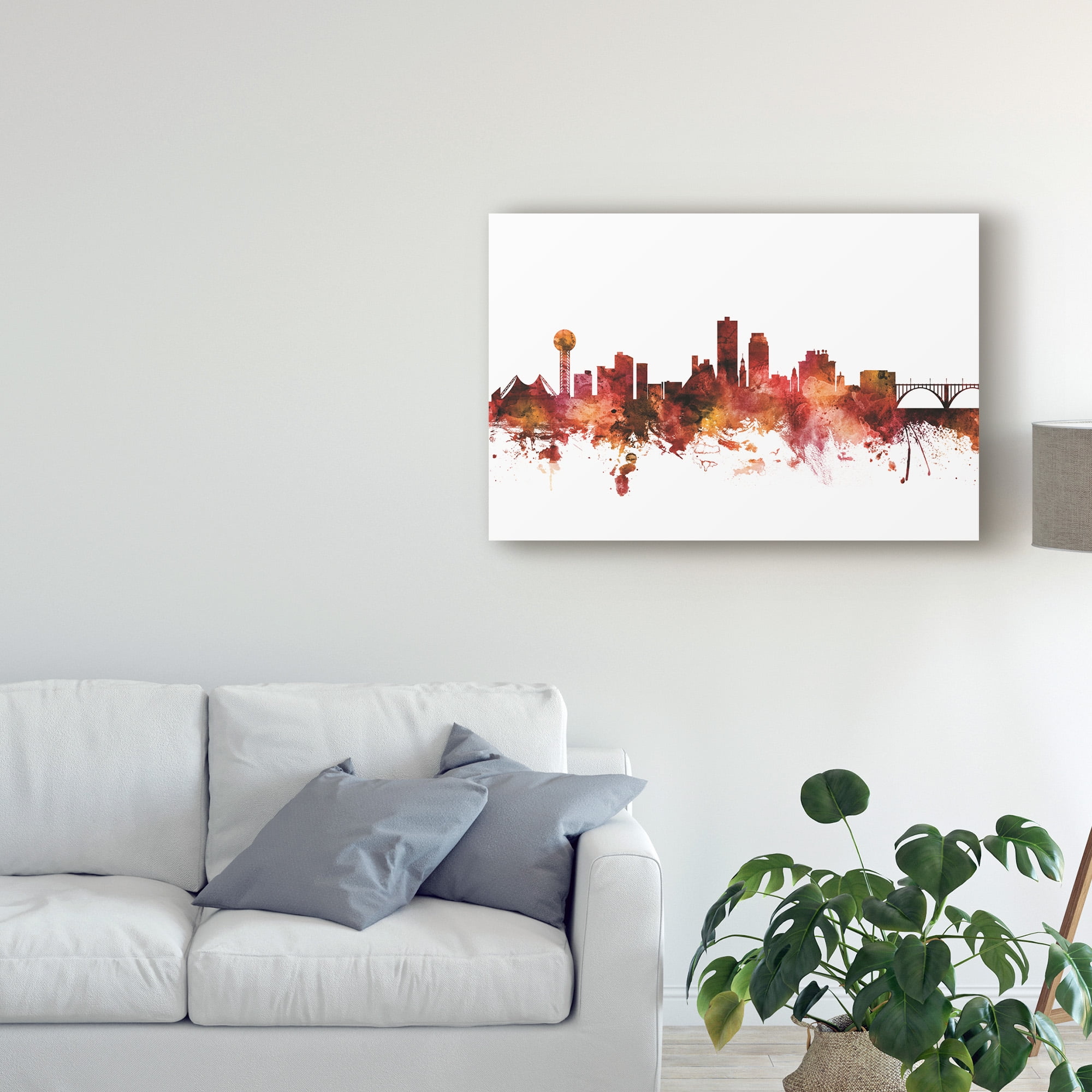 Trademark Fine Art 'Knoxville Tennessee Skyline Red' Canvas Art by Michael Tompsett