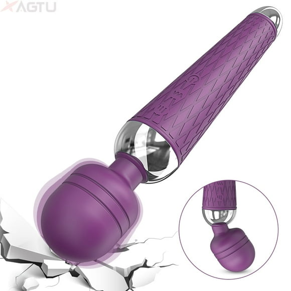 Xbonp Rechargeable Personal Massager Vibrating Wand Massager for Women With 10 Vibration Modes Deep Purple