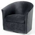 thumbnail image 1 of Comfort Pointe Elizabeth Charcoal Gray Microfiber Swivel Accent Chair, 1 of 7