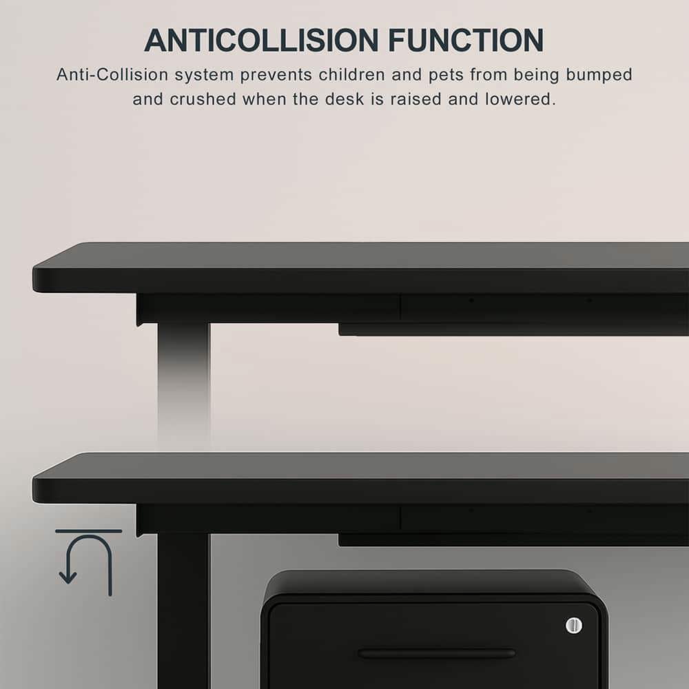 GVN Computer Desk, Home Office Desk,Electric Standing Desk, Adjustable Height Desk Home Office Computer Workstation Sit Stand up Desk, Black