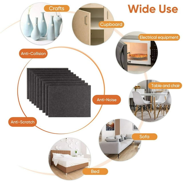 9 almohadillas de fieltro para muebles, autoadhesivas, cortables, antiarañazos, para sillas