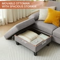 thumbnail image 2 of Soscana Living Room Furniture Set Sectional Sofa Couch with Storage Ottoman and Loveseat,for Home Apartment Office Studio,Light Gray, 2 of 7