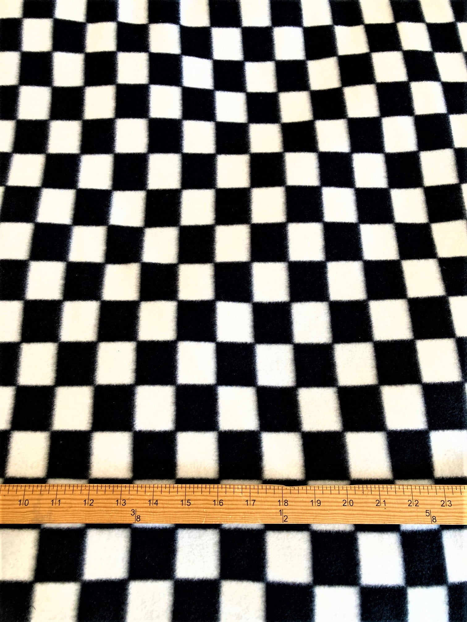 Lilly Craft Black and White Checkered Fleece Fabric 58-60' Wide Sold by the Yard