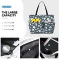 thumbnail image 2 of Wukai Blue Flower Print Zipper Bag,large Beach Tote Bag,Waterproof Sandproof Bag,Grocery and Picnic Tote Travel Bag, 2 of 5