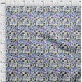 thumbnail image 3 of oneOone Cotton Jersey Lavender Blue Fabric Rose Buds Floral Fabric For Sewing Printed Craft Fabric By The Yard 58 Inch Wide, 3 of 4
