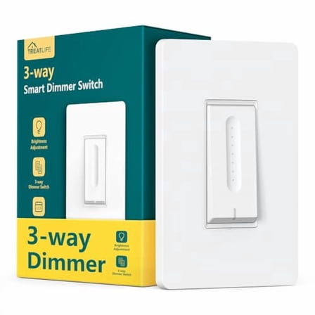 3 Way Smart Dimmer Switch 1 Pack, Master 3 Way Dimmable Light Switch, 2.4GHz Smart Switch Compatible with Alexa and Google Home, Neutral Wire Needed, No Hub Required, Remote Control