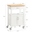 thumbnail image 3 of SoBuy FKW22-WN, Kitchen Trolley Cart Storage Trolley Serving Trolley Kitchen Cabinet with Rubber Wood Worktop, 3 of 8